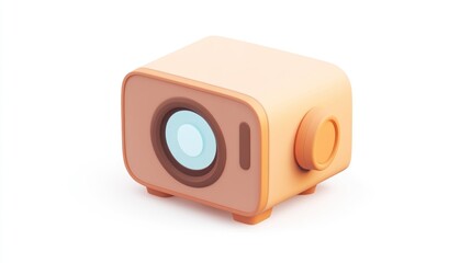 Poster - A stylized, minimalistic camera design, ideal for digital graphics and illustrations.