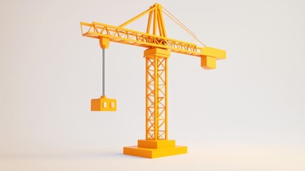 Sticker - A yellow construction crane model used for building and heavy lifting tasks.