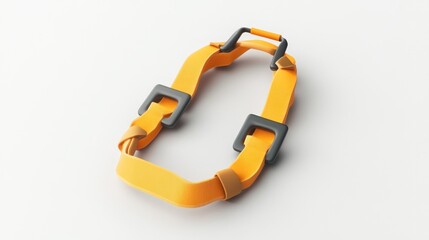 A yellow strap with black buckles, likely used for securing or connecting items.