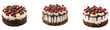 © 121icons - Set, collection of Black Forest cake isolated on transparent background.