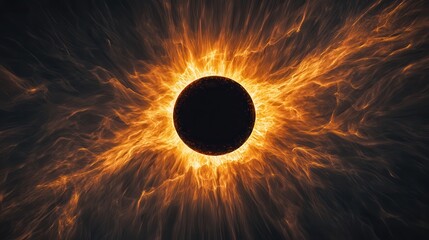 Poster - Dramatic Abstract Eclipse With Glowing Corona Showcasing a Stark Contrast Between Light and Dark