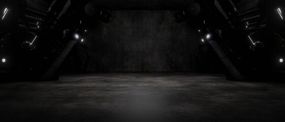 Wall Mural - dark and dramatic motorcycle studio setting