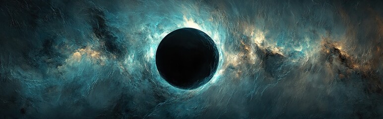 Poster - Dramatic Abstract Eclipse With Strong Contrast and Glowing Corona Enveloping the Dark Silhouette