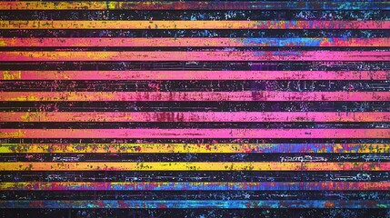 Poster - Retro CCTV and VHS-inspired Background Texture With Vivid Colors and Horizontal Lines