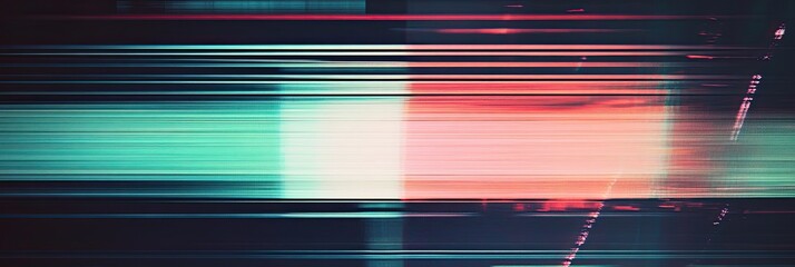 Poster - Retro CCTV Background With Multicolored Noise and Horizontal Lines Creating a Vintage Aesthetic
