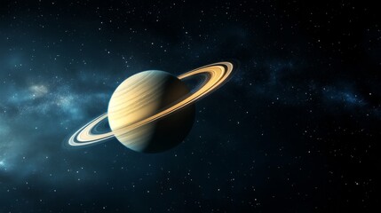 Wall Mural - a captivating image showcasing the majestic saturn with its iconic rings, a testament to the beauty 