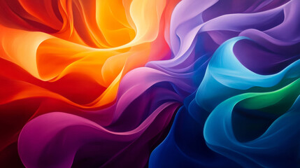 Wall Mural - A mesmerizing abstract artwork featuring a celestial tapestry of vibrant colors and flowing forms. The dynamic interplay of swirling hues evokes a sense of cosmic energy, movement, and ethereal beauty