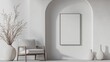© matoya - Minimalist Interior Design with a White Chair and Empty Frame