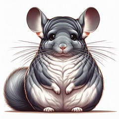 Sticker - Cute Chinchilla Vector Cartoon illustration