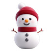 © BoOm - A cheerful snowman with a red hat and scarf, perfect for winter-themed designs and holiday greetings. 3d render