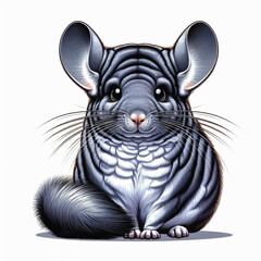 Sticker - Cute Chinchilla Vector Cartoon illustration