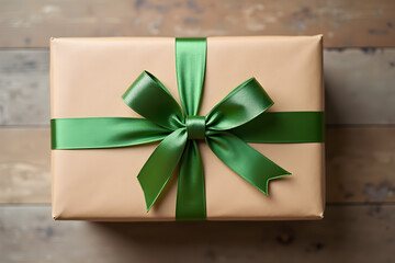 ecological packaging with natural ribbon and bow 