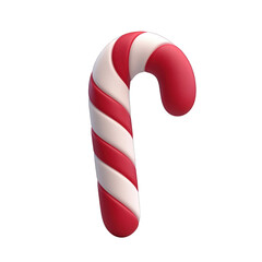 A vibrant and festive candy cane, perfect for holiday celebrations and seasonal decorations. 3d render