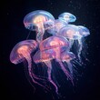© Kan - 8. Exotic underwater scene with a jellyfish swarm, colorful and unique with a beautiful glow