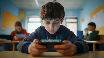 boy playing video game