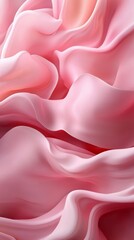 Canvas Print - Abstract pink fabric waves with soft textures