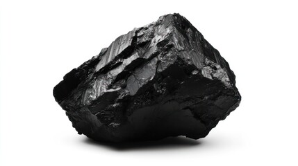 Lump of Coal Isolated on White Background