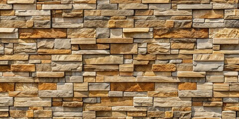 Wall Mural - Seamless texture of stone veneer material applied to building walls