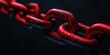 © Tnzal - Close-up of red metal chain links on a dark background. AI generated illustration
