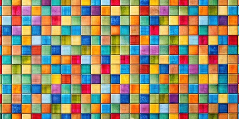 Wall Mural - Abstract background of colorful tiles in a geometric pattern