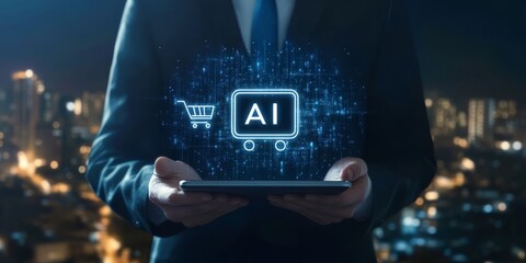 Poster - Explore how artificial intelligence is transforming online shopping by enhancing order management, financial processes, and elevating the customer experience in digital marketplaces