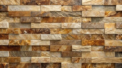 Wall Mural - Brown slate marble split face mosaic pattern with a panoramic view