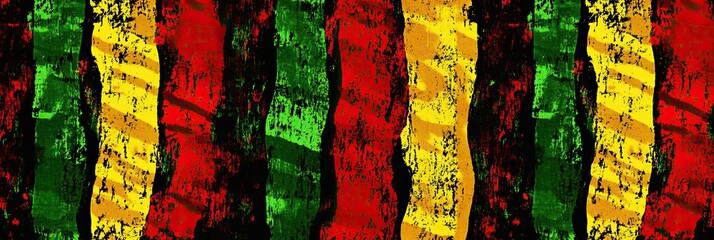 Poster - Rasta-inspired Reggae Patterns in Vibrant Colors for a Lively Cultural Celebration