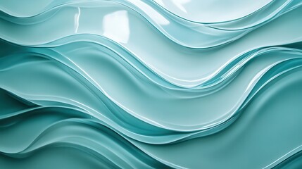 Poster - Teal Abstract Glass Texture Featuring Wavy Patterns for Creative Design and Backgrounds