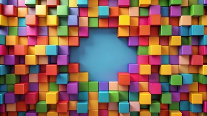 Wall Mural - Colorful square shapes forming a geometric modern abstract background