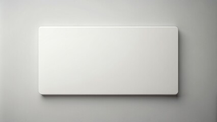 A white horizontal rectangle blank box seen from a high angle providing a top down view, geometric, plain, clean, high angle, white, empty, isolated, top side, copy space, minimal