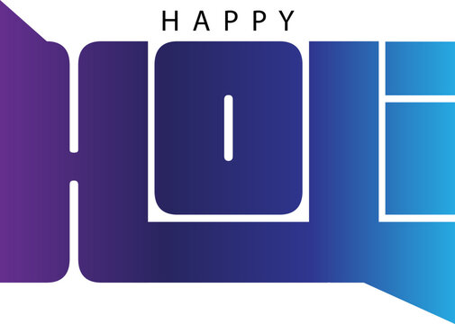 Happy Holi Greeting with Creative Holi Typography, Happy Holi gradient text vector