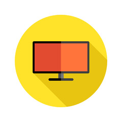 Fototapete - Computer monitor round shadow icon illustration