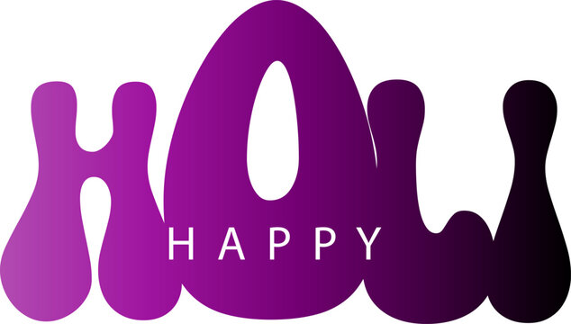 happy holi greeting with creative holi typography, happy holi gradient text vector