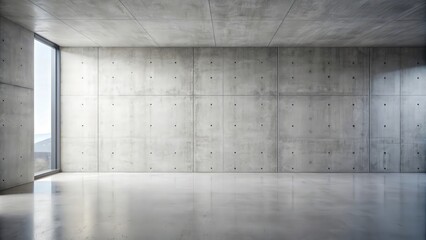 Wall Mural - Empty concrete interior wall with modern design and minimalistic style