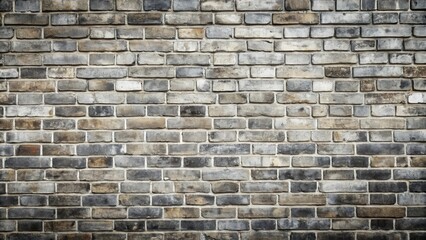 Wall Mural - Weathered gray brick wall with rough texture and varying shades of gray