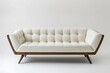 © Fathor - Chic modern sofa with button tufts and angular wooden legs isolated.generative ai