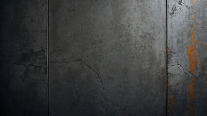 Naklejka na meble Textured concrete wall with visible cracks and rust marks illuminated by soft light in an industrial-style setting