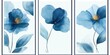 © Tunsale - Abstract Blue Flowers Posters. AI generated illustration.