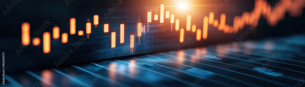 Dynamic financial chart showcasing growth trends and data analysis with ...