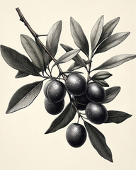 Wall Mural - Pop art branch of olives