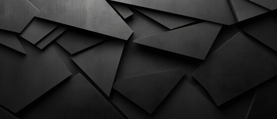 Wall Mural - Abstract geometric black triangle background