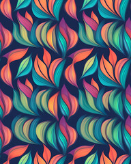 seamless abstract pattern with leaves