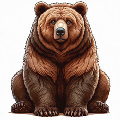 Poster - Cute Grizzly Bear Vector Cartoon illustration