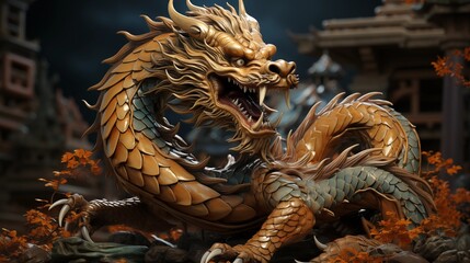 chinese dragon statue