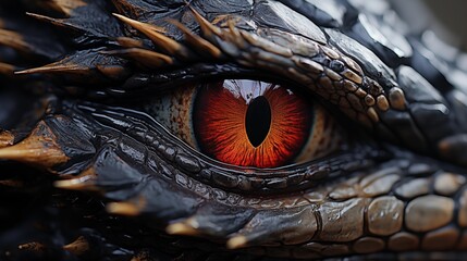 close up of a predator dinosaur eye