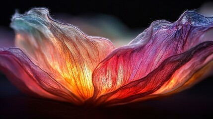 Wall Mural -   A flower's inner parts are blurred in this close-up image