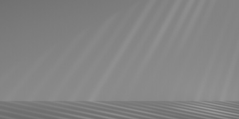 Poster - White minimalist curved studio for product presentation. Empty room with shadows of blinds. 3d room background with copy space. 3d render illustration
