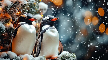 king penguin in the snow