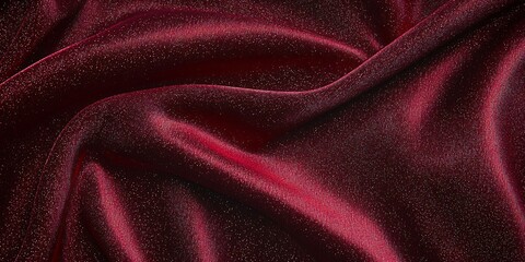 Fototapete - Red Glittery Fabric Texture Background