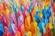 © Neon_Drop - Abstract colorful paper crowd background with copy space, diverse male and female silhouettes in various colors representing diversity of people in the community concept.